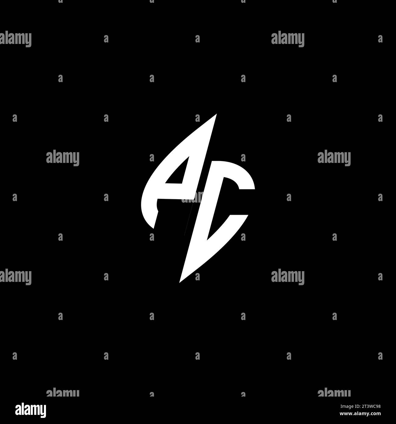 PC monogram esport logo design with cool shape concept in vector Stock Vector