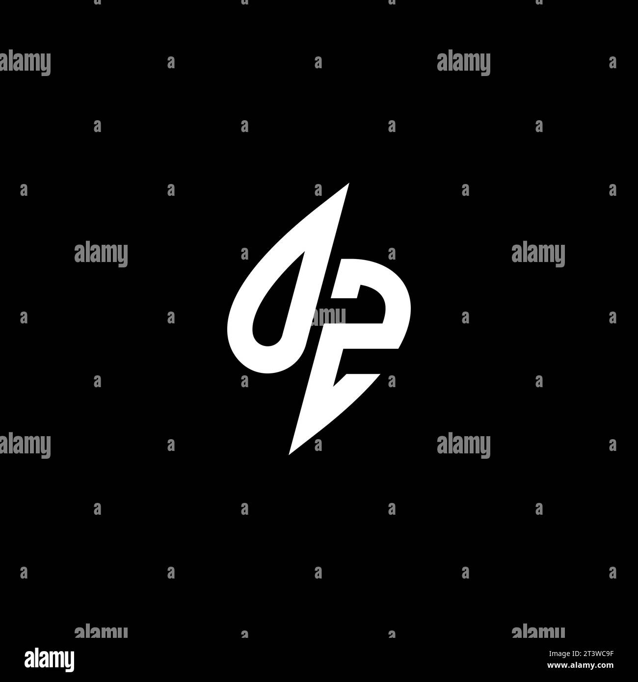 OZ monogram esport logo design with cool shape concept in vector Stock Vector