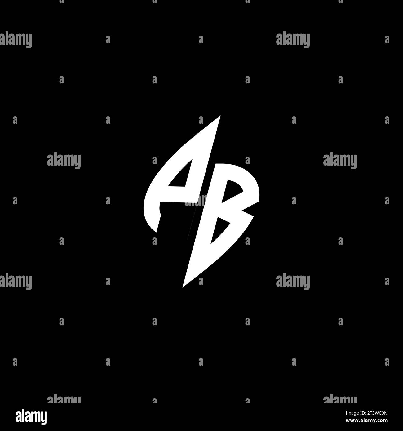 PB monogram esport logo design with cool shape concept in vector Stock Vector