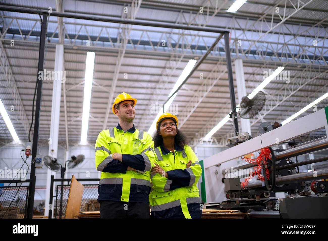 Blue Collar Worker And Cardboard Package Factory Blue Collar Worker