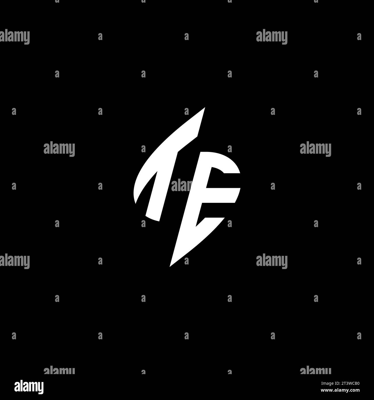 TE monogram esport logo design with cool shape concept in vector Stock Vector