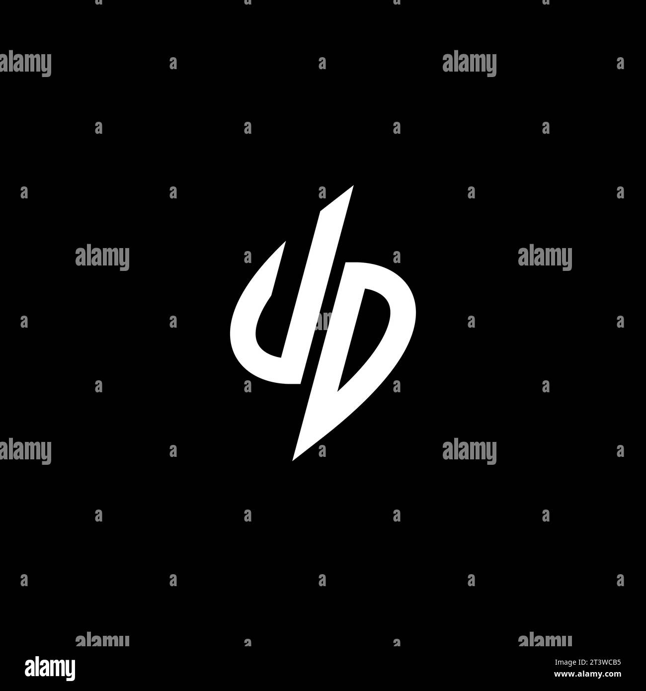 UD monogram esport logo design with cool shape concept in vector Stock Vector