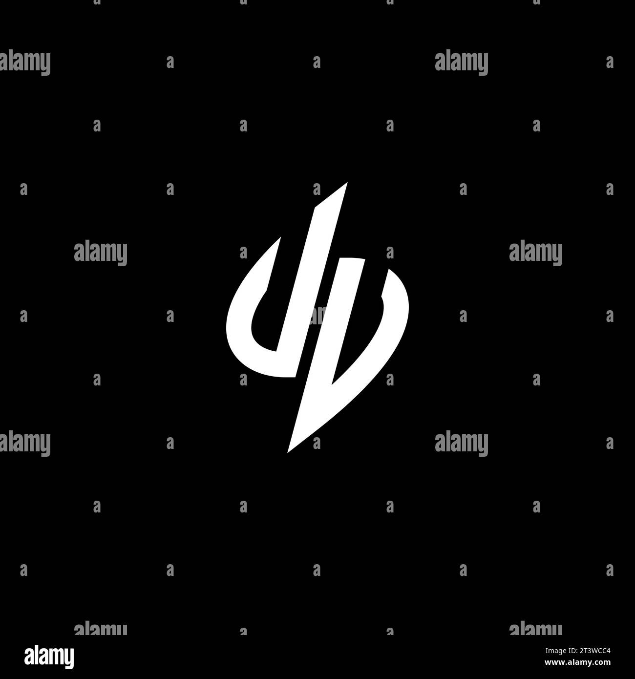 UU monogram esport logo design with cool shape concept in vector Stock Vector