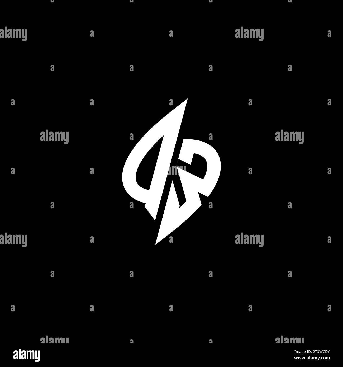QW monogram esport logo design with cool shape concept in vector Stock Vector