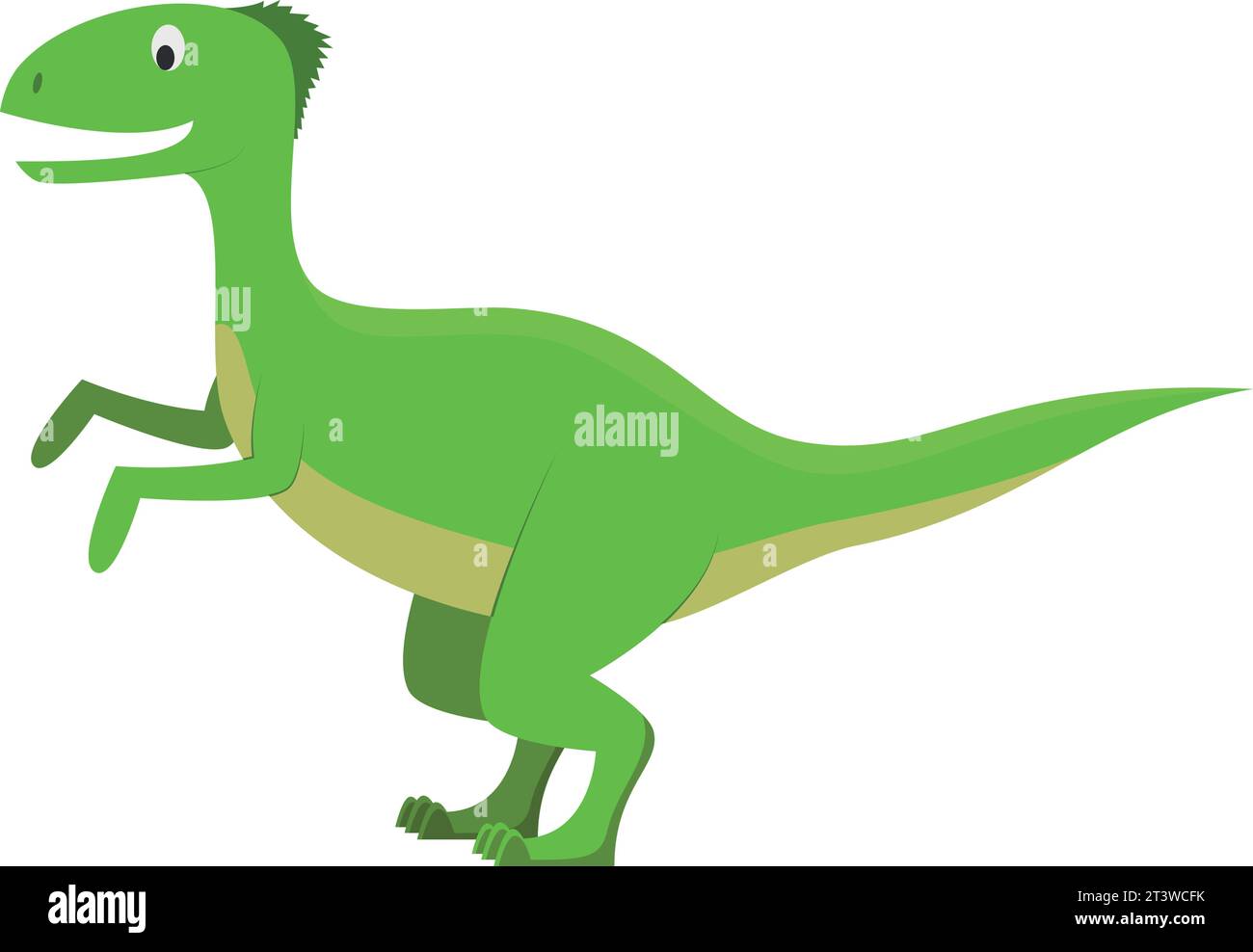 Velociraptor vector illustration in cartoon style for kids. Dinosaurs Collection. Stock Vector