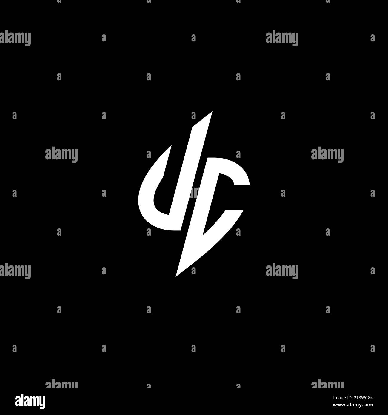 UC monogram esport logo design with cool shape concept in vector Stock Vector
