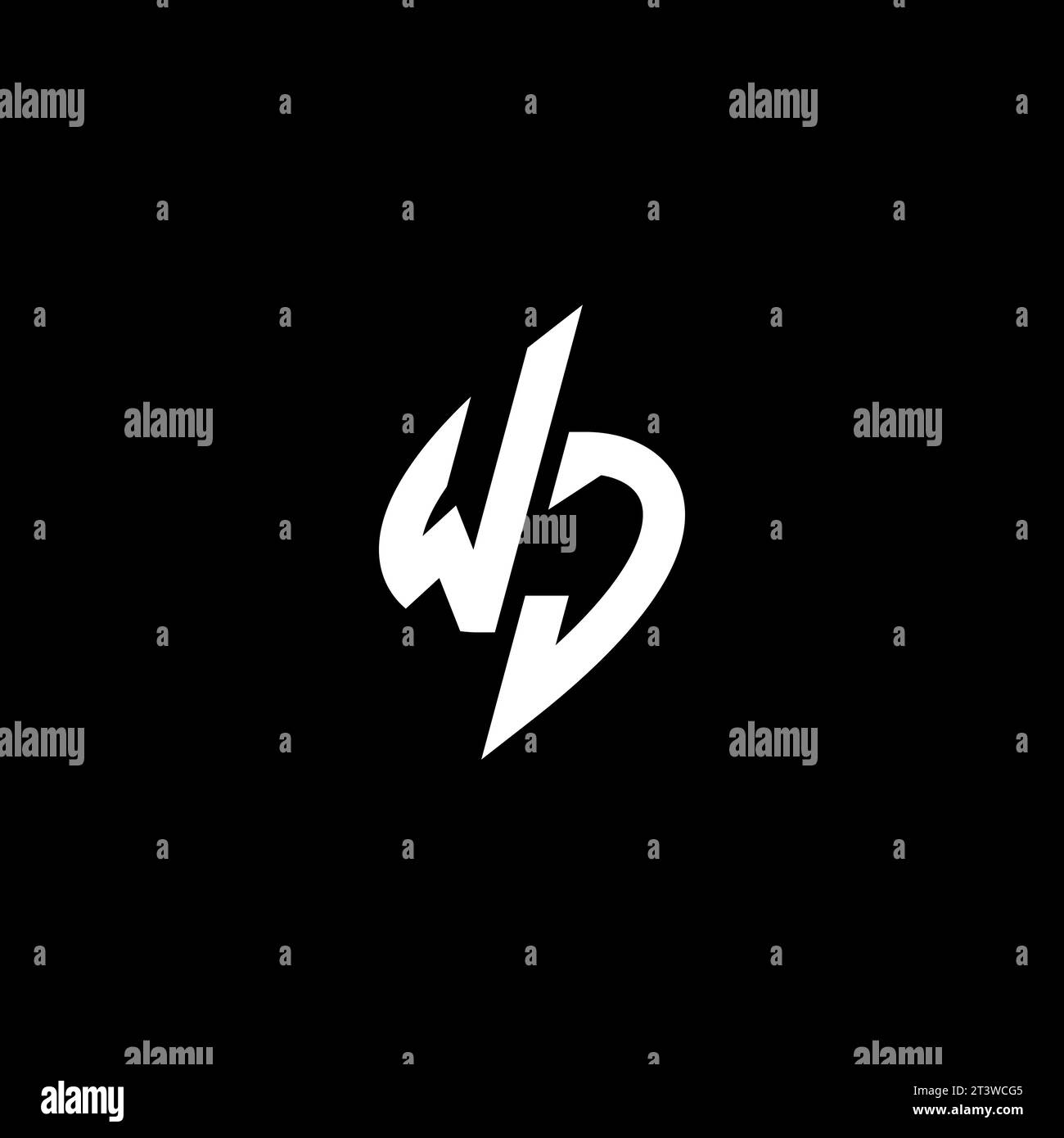 WJ monogram esport logo design with cool shape concept in vector Stock Vector