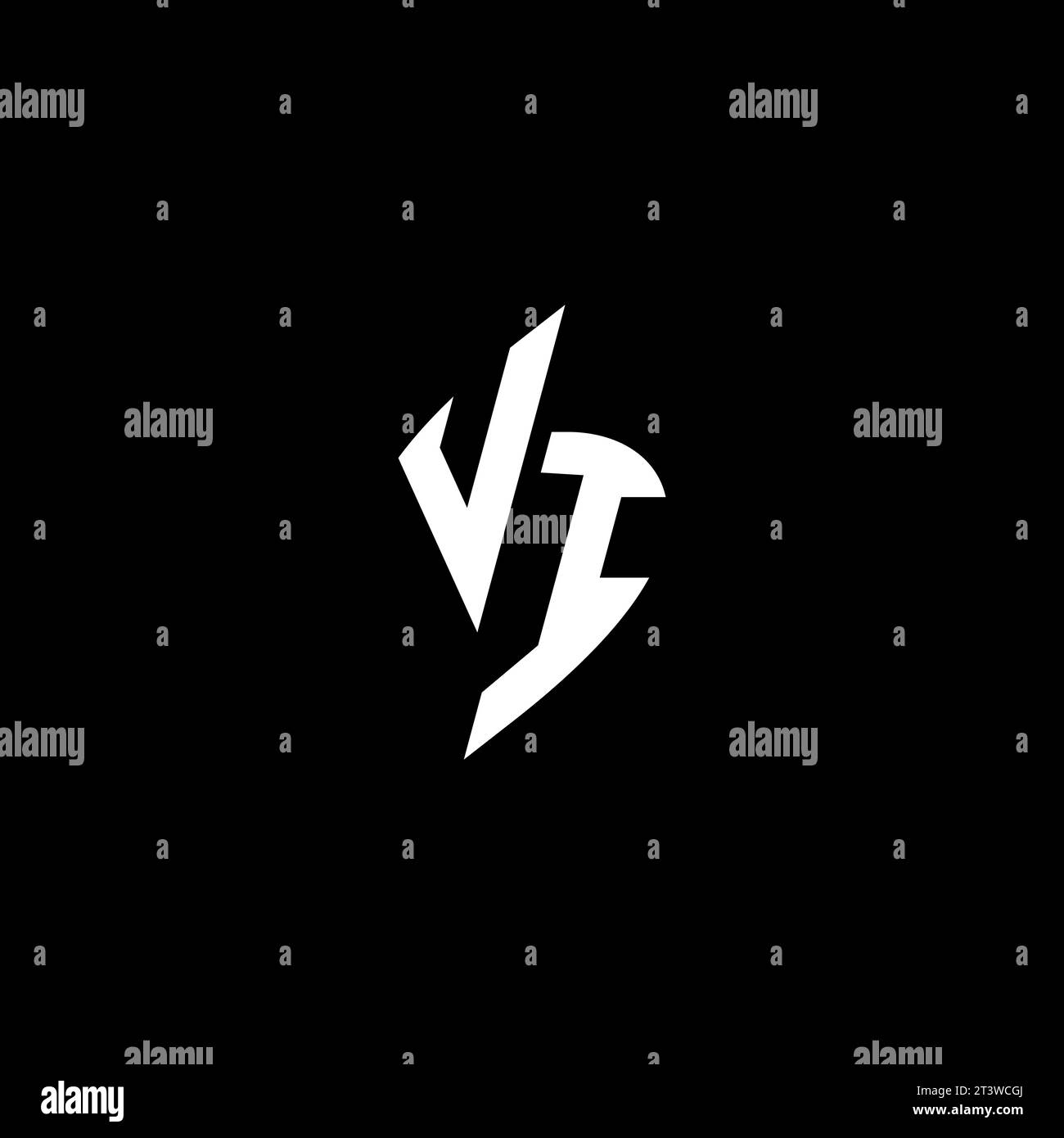 VI monogram esport logo design with cool shape concept in vector Stock Vector