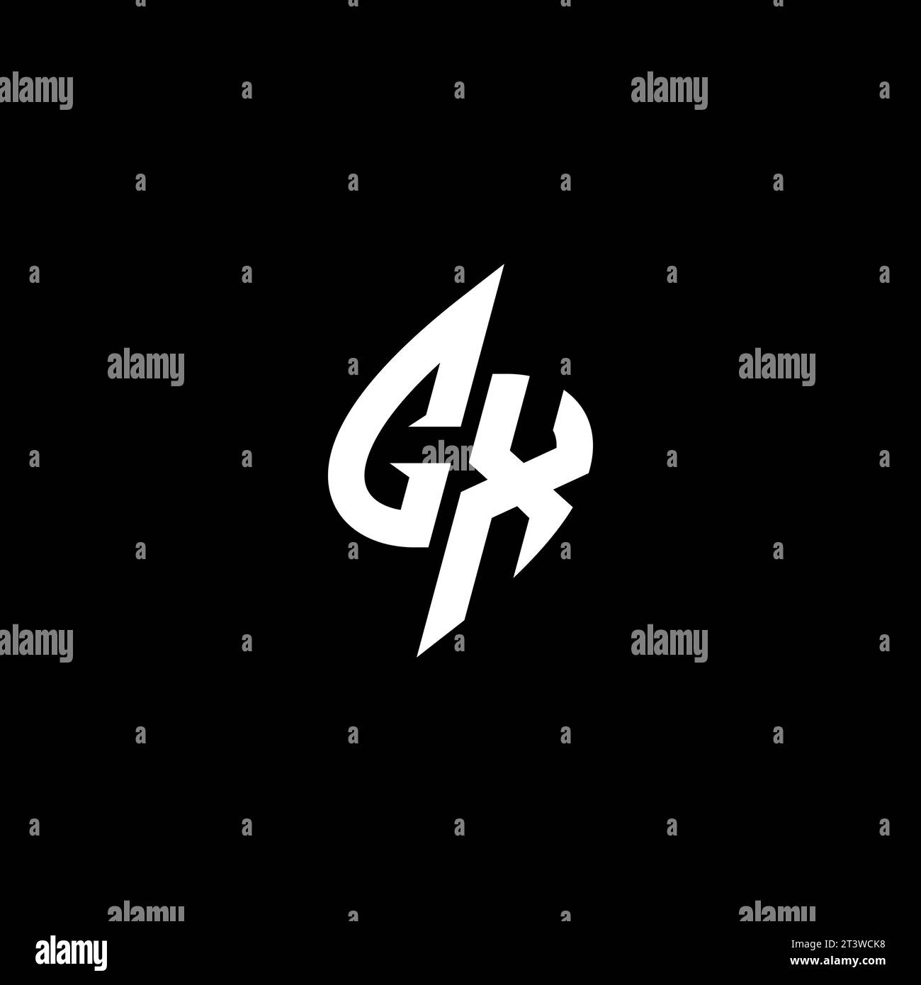 CX monogram esport logo design with cool shape concept in vector Stock Vector