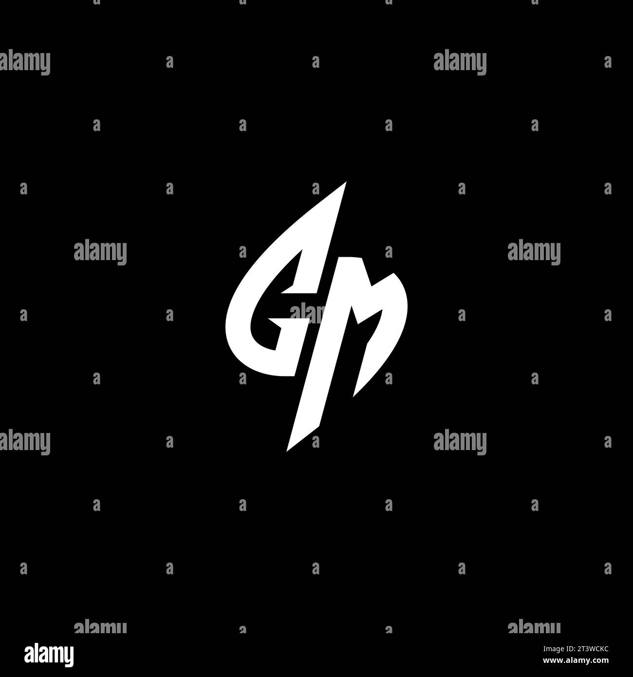 CM monogram esport logo design with cool shape concept in vector Stock Vector