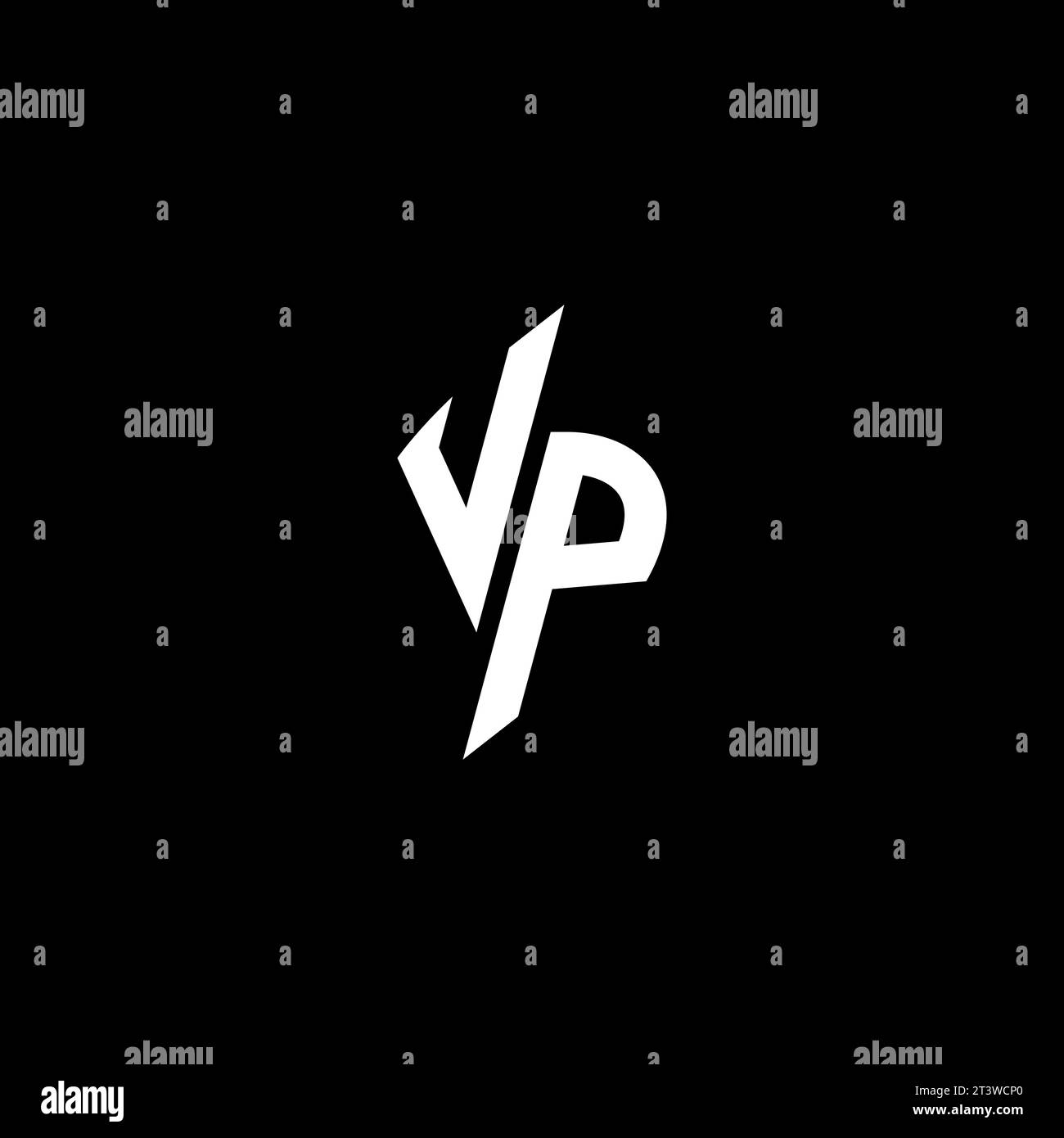 VP monogram esport logo design with cool shape concept in vector Stock Vector