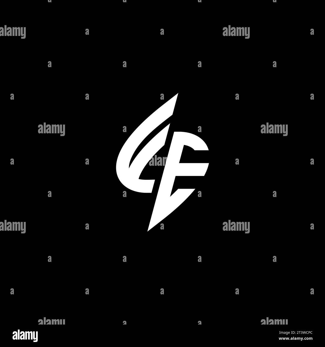 FE monogram esport logo design with cool shape concept in vector Stock Vector