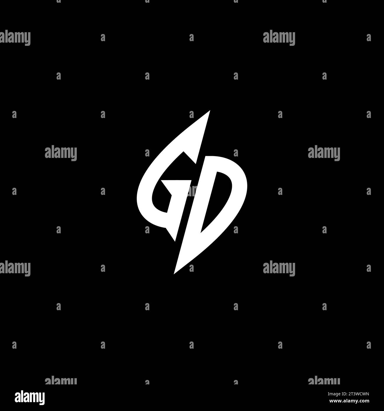 GD monogram esport logo design with cool shape concept in vector Stock Vector