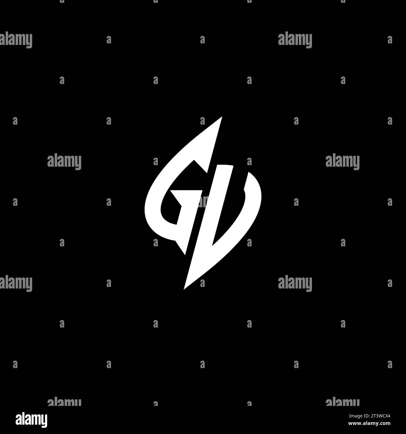 GU monogram esport logo design with cool shape concept in vector Stock Vector