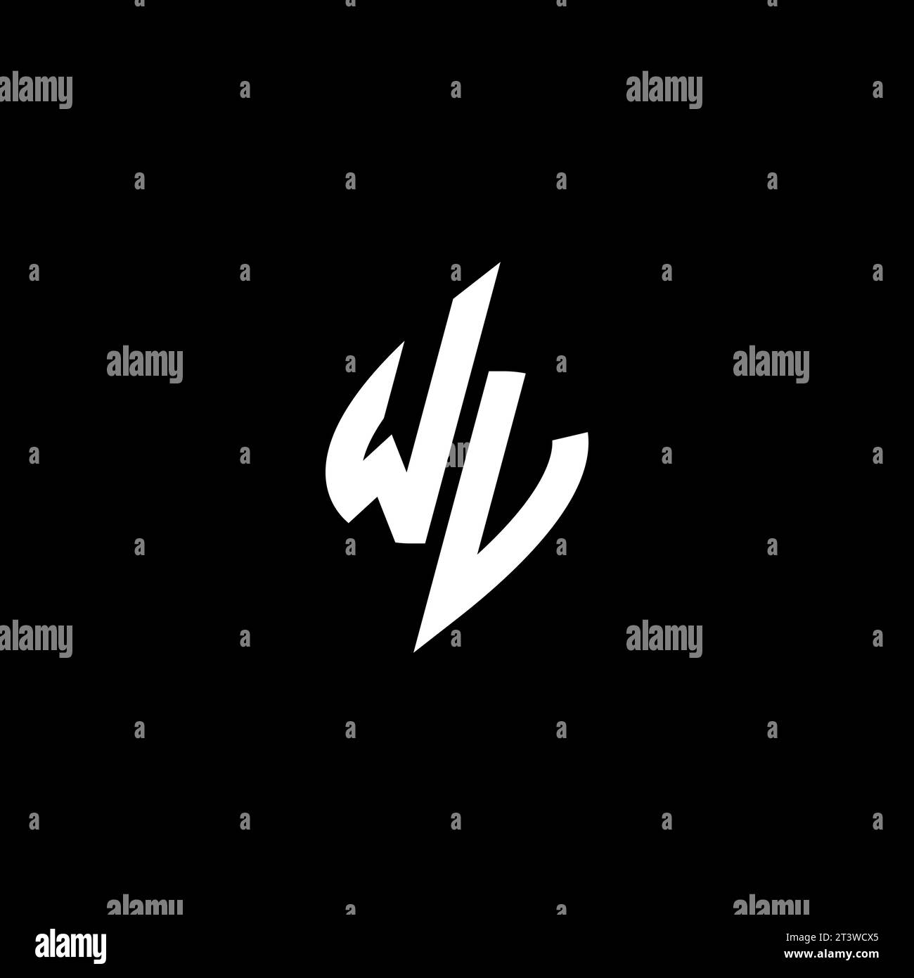 WV monogram esport logo design with cool shape concept in vector Stock Vector