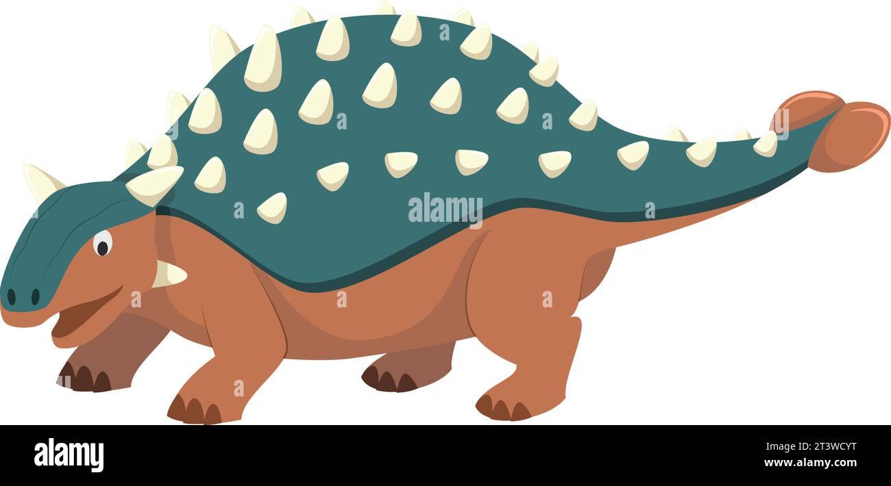 Ankylosaurus vector illustration in cartoon style for kids. Dinosaurs ...