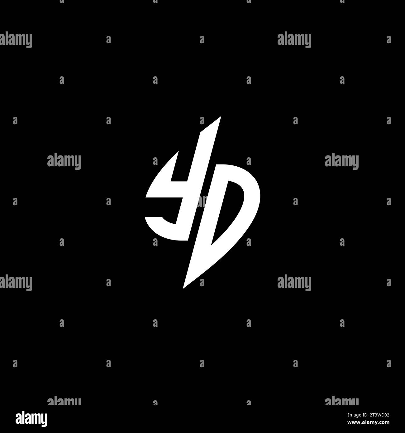 YD monogram esport logo design with cool shape concept in vector Stock Vector