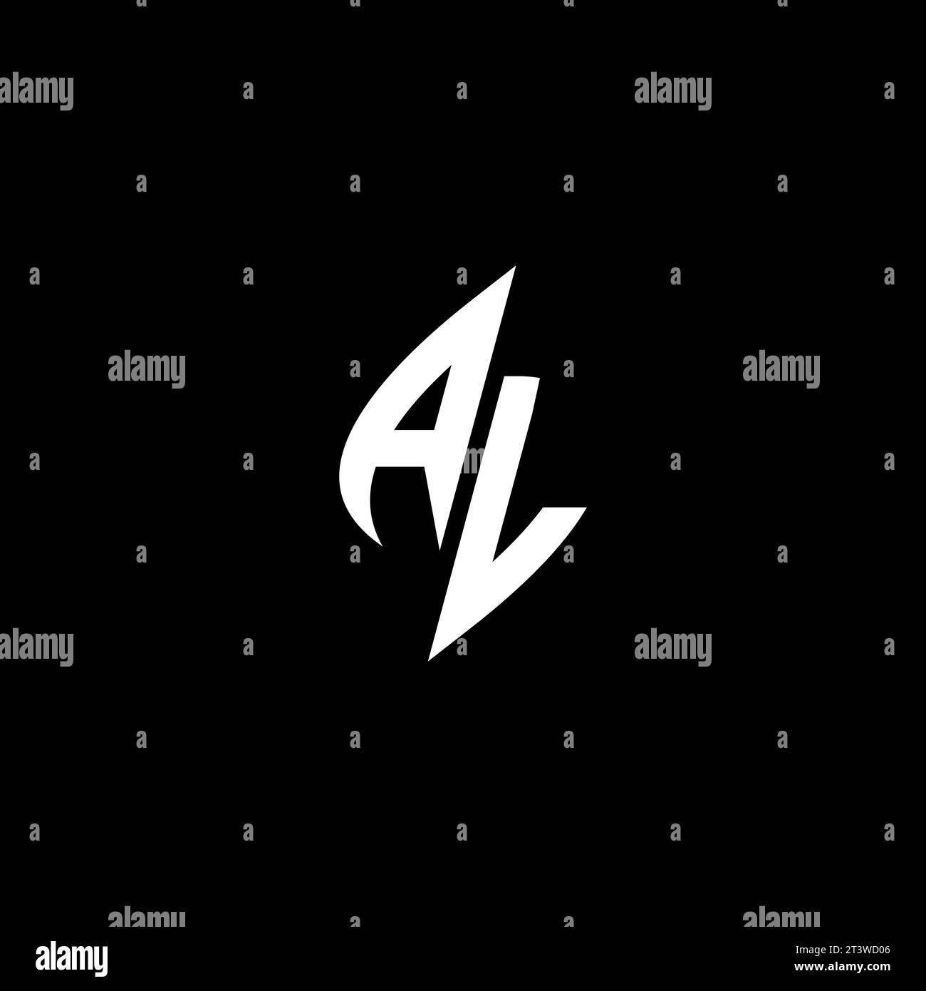 AL monogram esport logo design with cool shape concept in vector Stock Vector