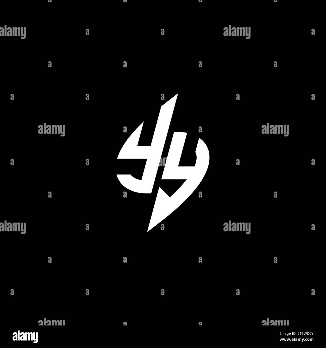 YY monogram esport logo design with cool shape concept in vector Stock Vector