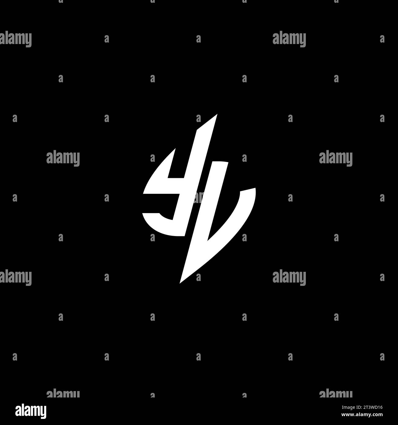 YV monogram esport logo design with cool shape concept in vector Stock Vector