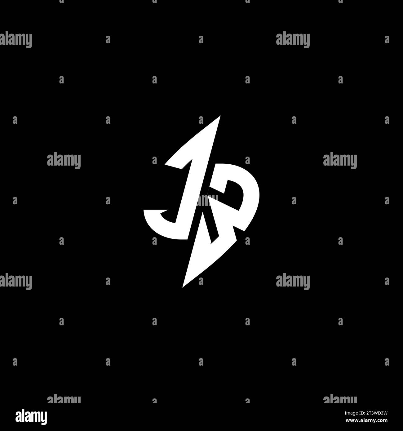 JW monogram esport logo design with cool shape concept in vector Stock Vector