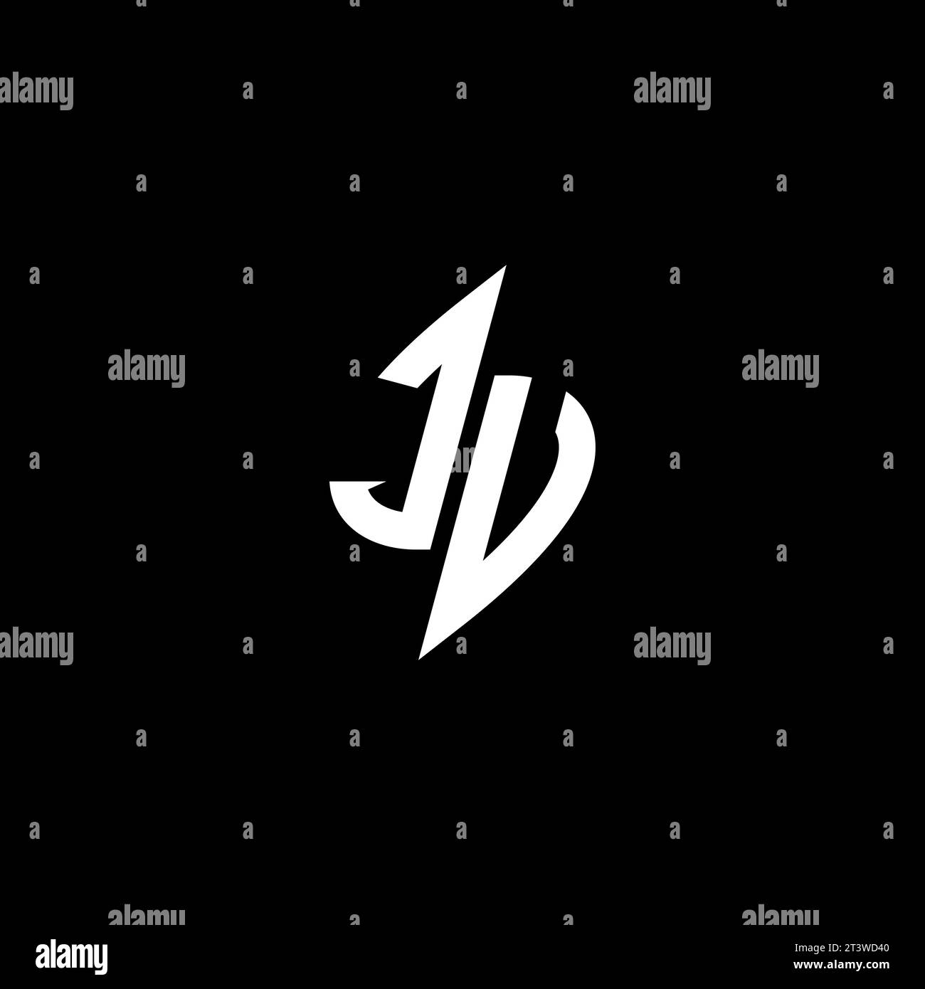 JU monogram esport logo design with cool shape concept in vector Stock Vector