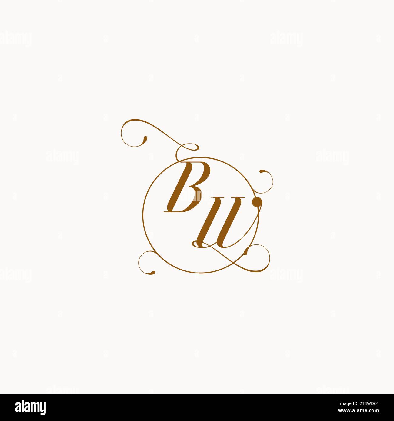 BW uniquely wedding logo symbol of your marriage and you can use it on your wedding stationary Stock Vector
