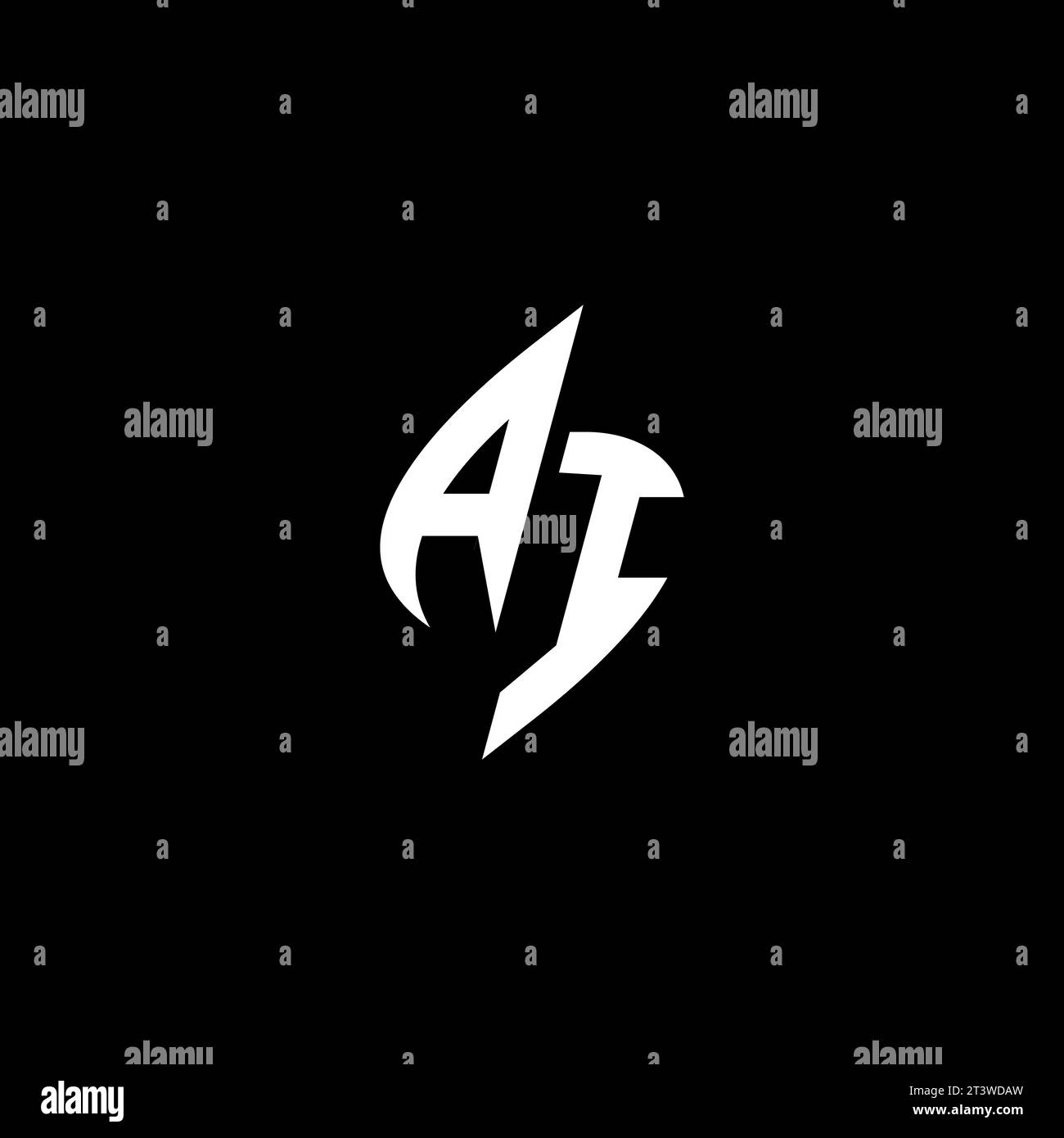 AI monogram esport logo design with cool shape concept in vector Stock Vector