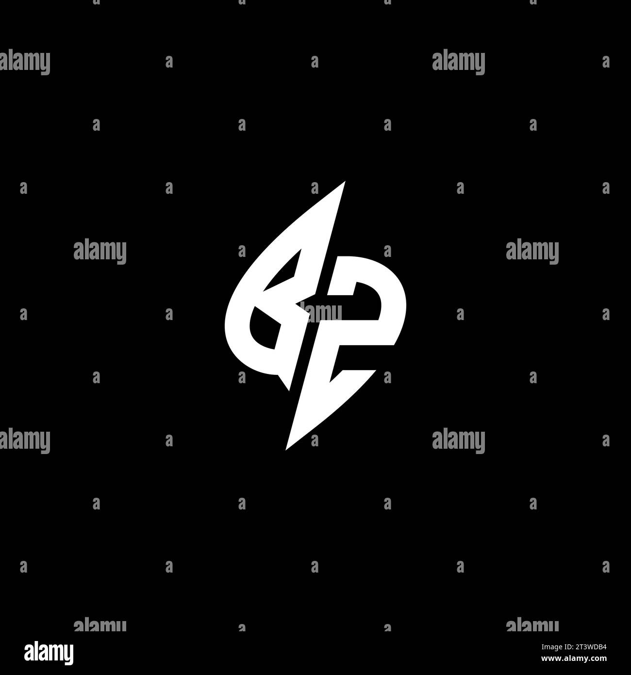 BZ monogram esport logo design with cool shape concept in vector Stock Vector