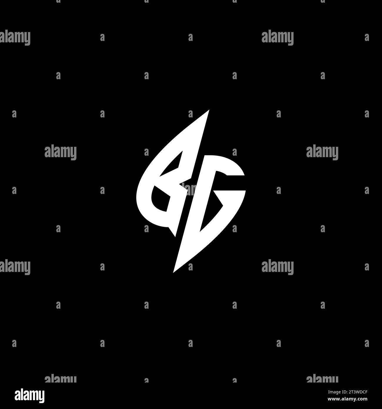 BG monogram esport logo design with cool shape concept in vector Stock Vector