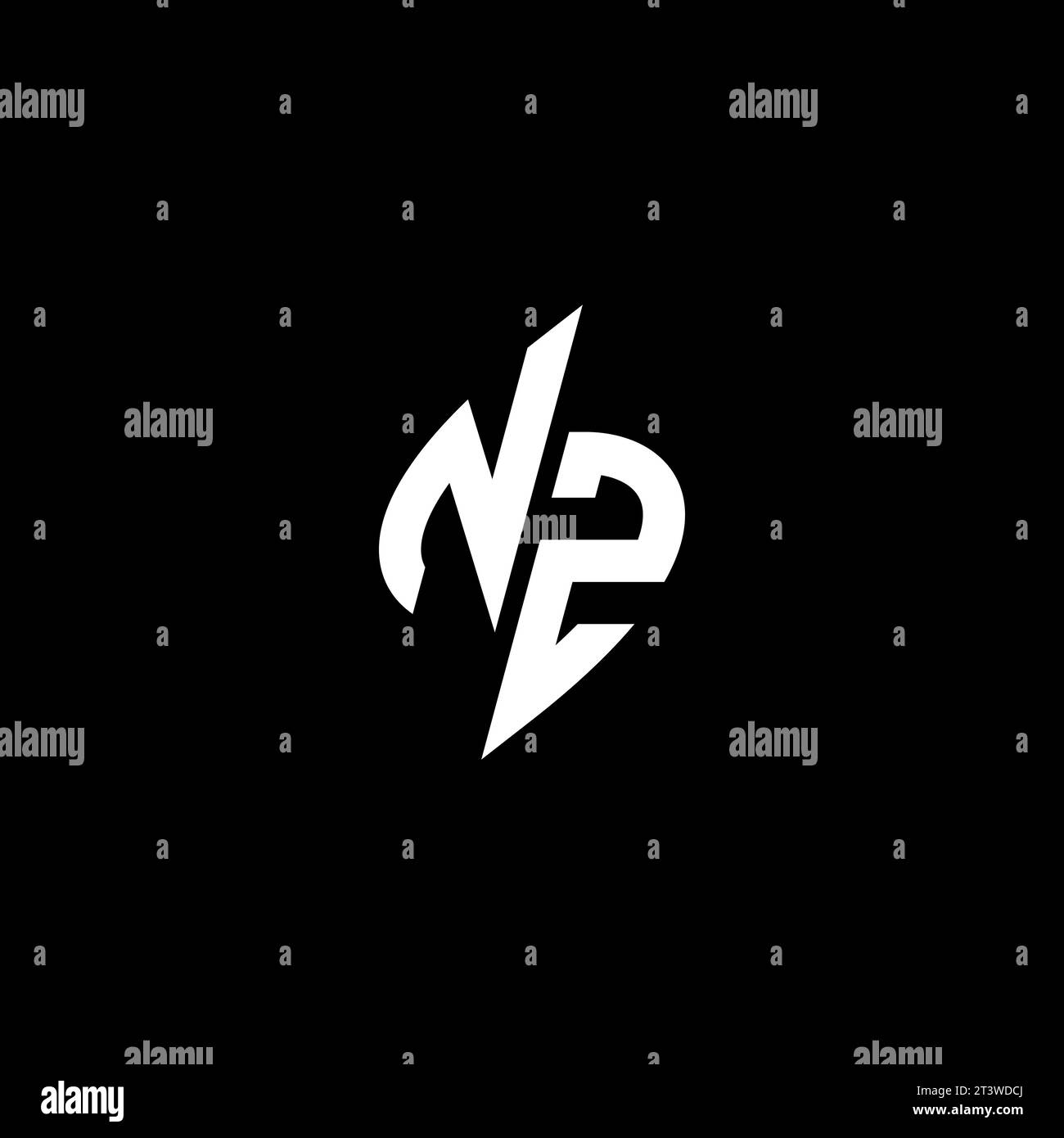 NZ monogram esport logo design with cool shape concept in vector Stock Vector