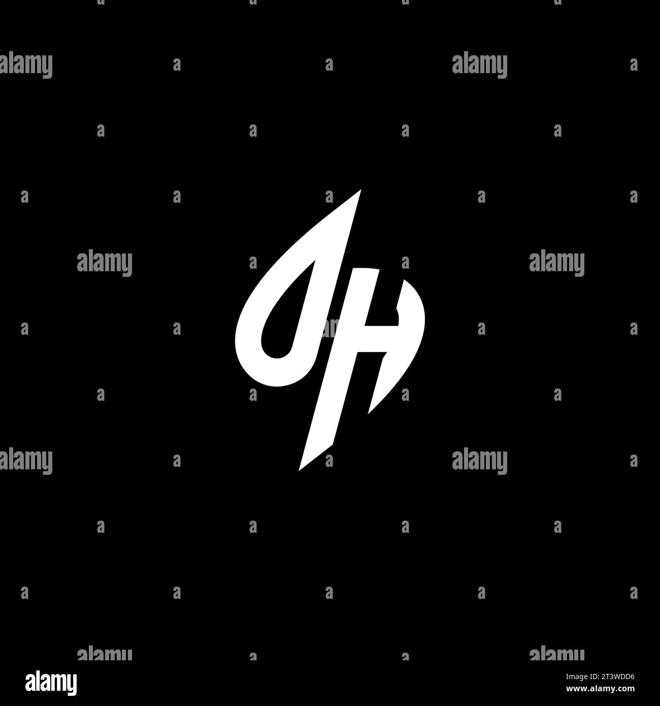 OH monogram esport logo design with cool shape concept in vector Stock Vector