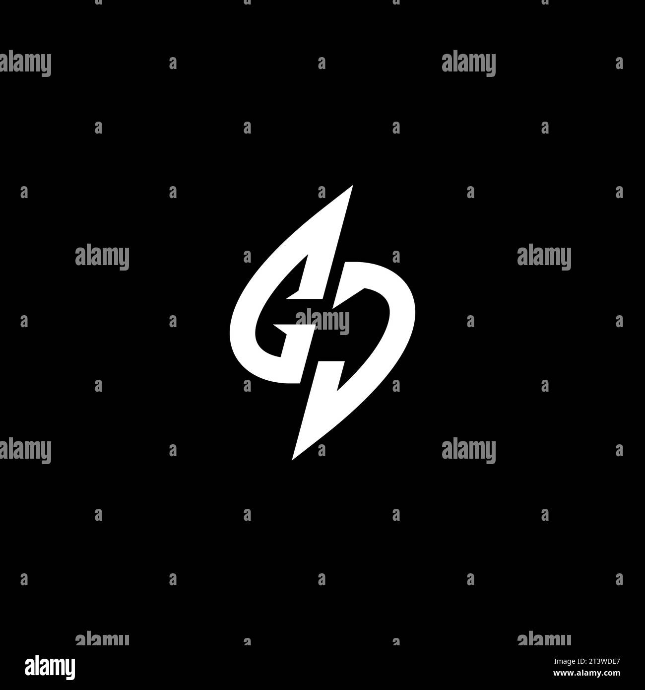 CJ monogram esport logo design with cool shape concept in vector Stock Vector