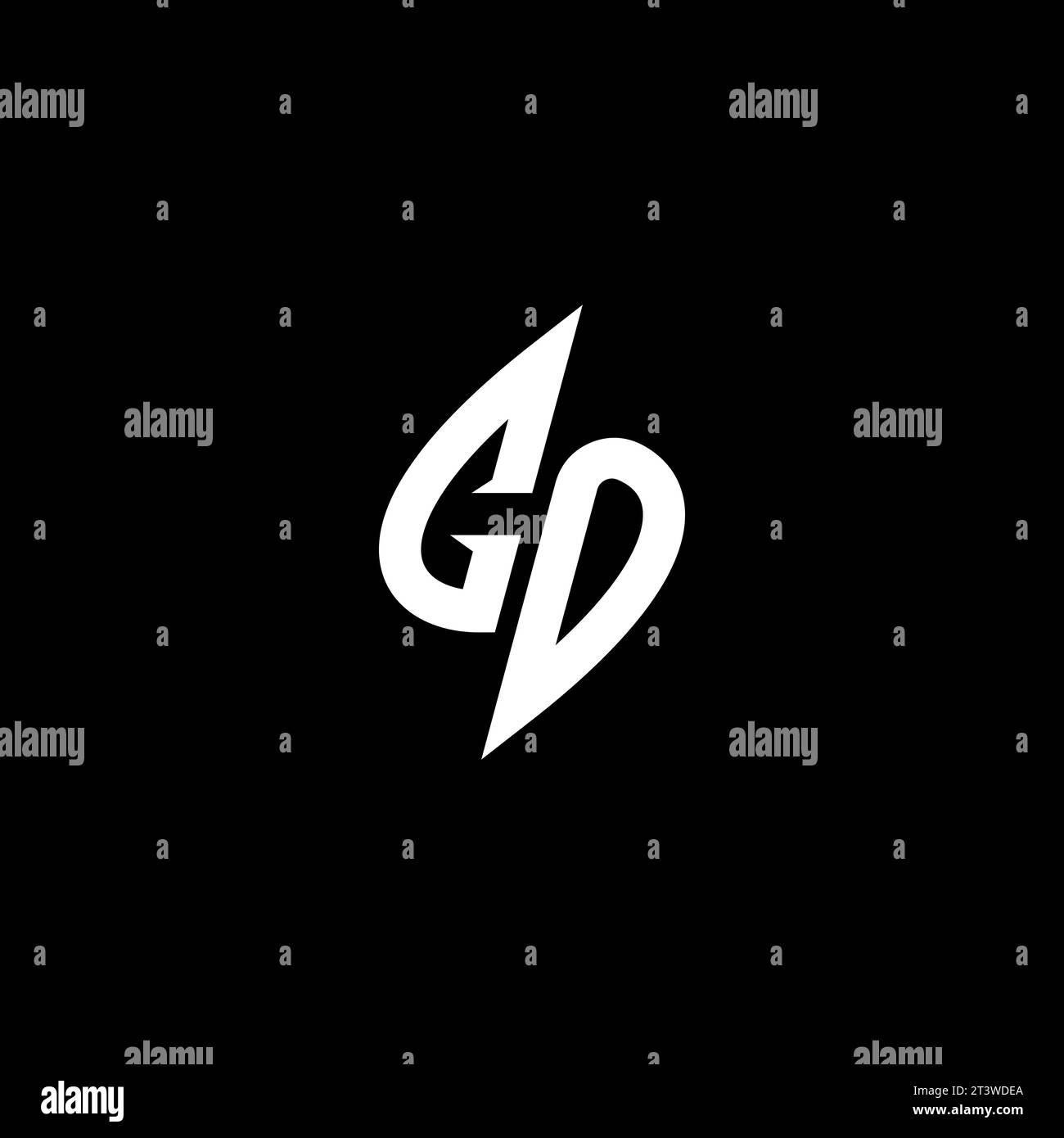 CO monogram esport logo design with cool shape concept in vector Stock Vector