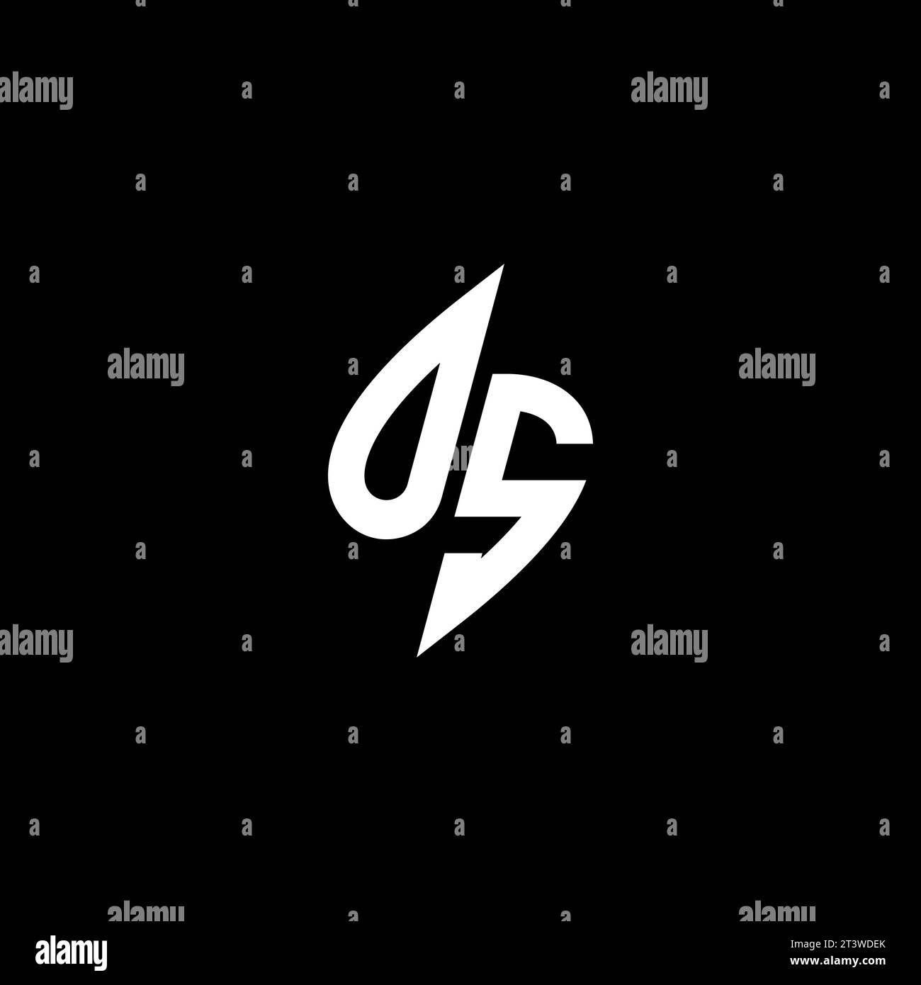 OS monogram esport logo design with cool shape concept in vector Stock Vector