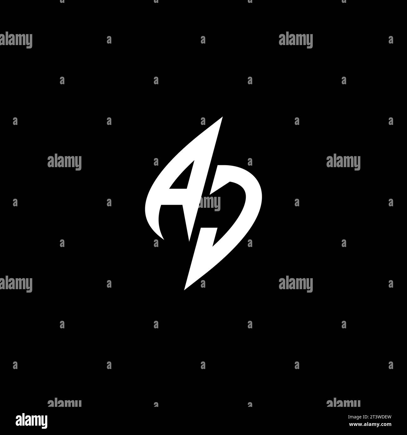 AJ monogram esport logo design with cool shape concept in vector Stock Vector
