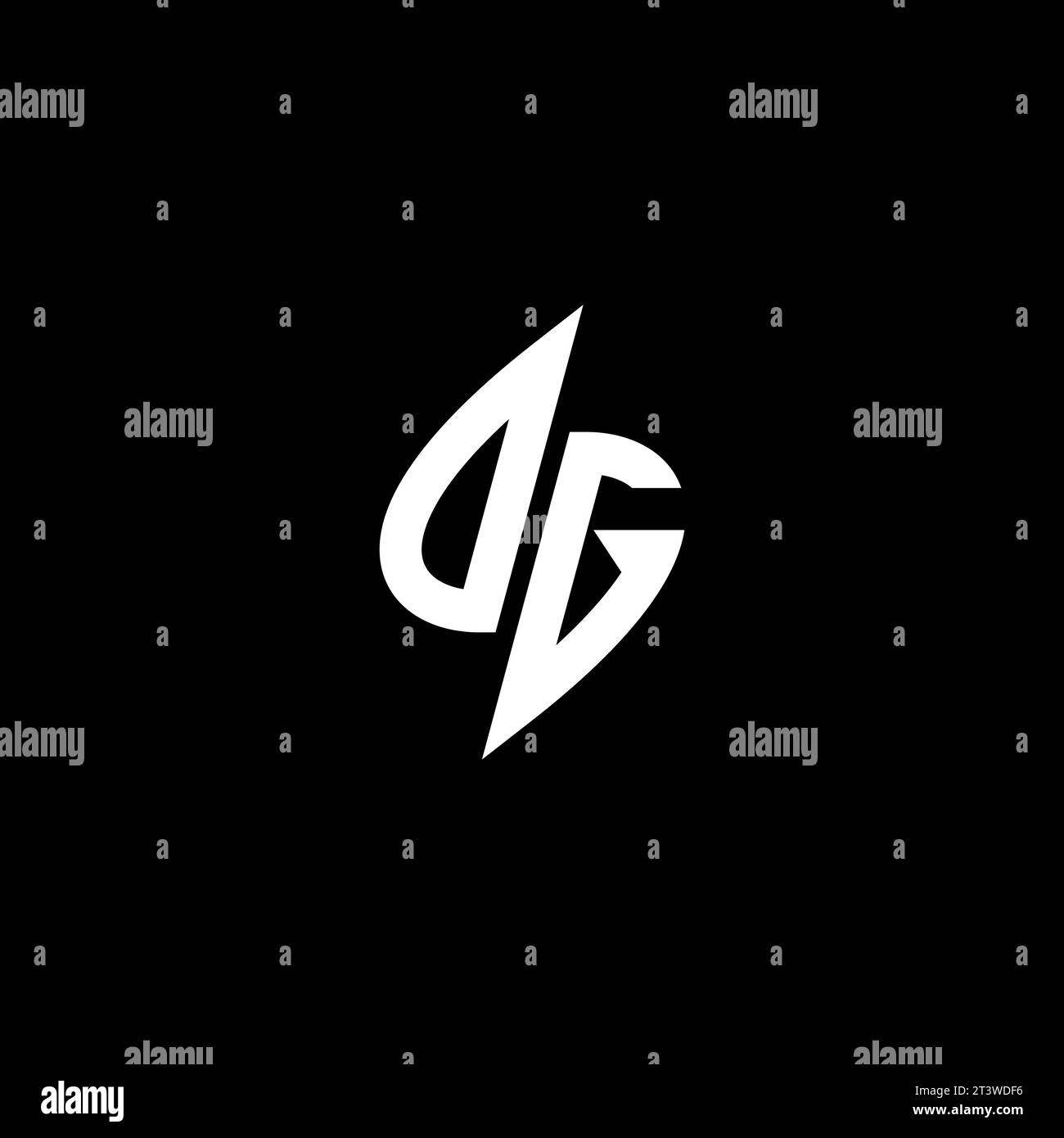 DG monogram esport logo design with cool shape concept in vector Stock Vector