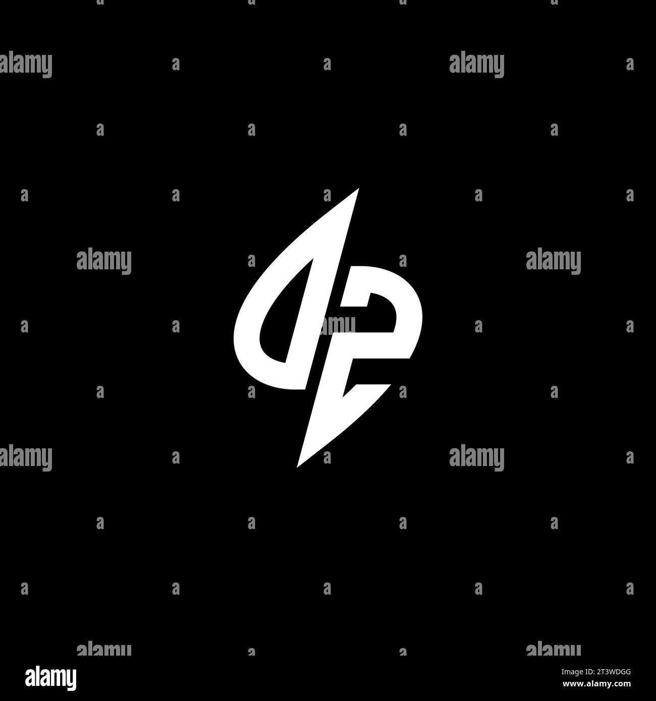 DZ monogram esport logo design with cool shape concept in vector Stock Vector