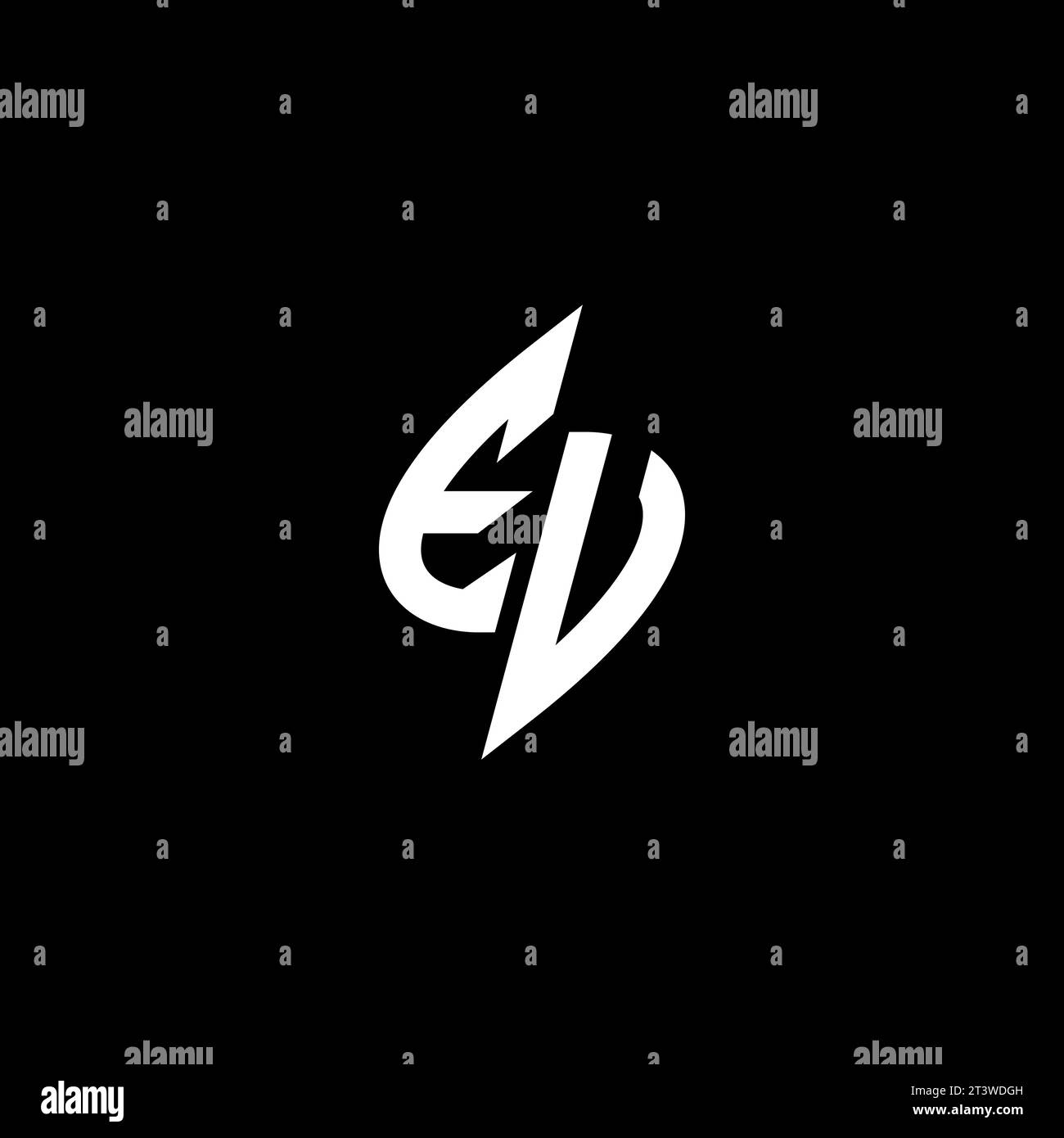 EU monogram esport logo design with cool shape concept in vector Stock Vector