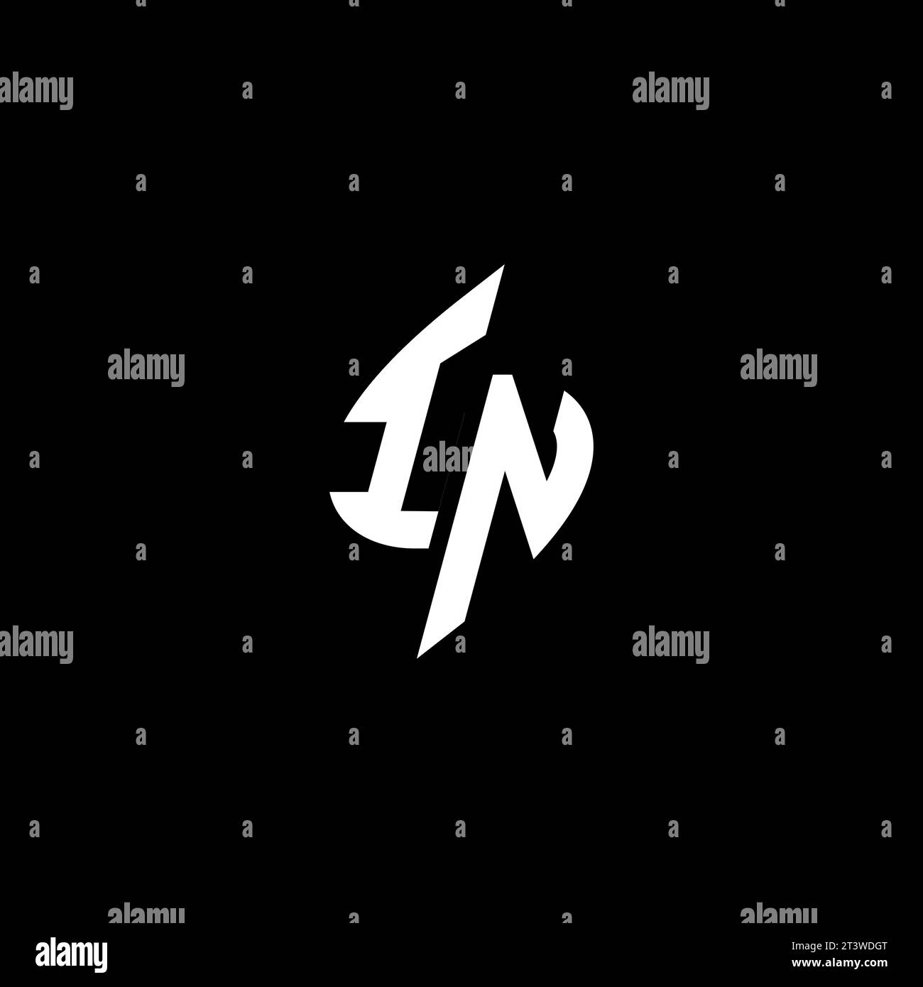 IN monogram esport logo design with cool shape concept in vector Stock Vector