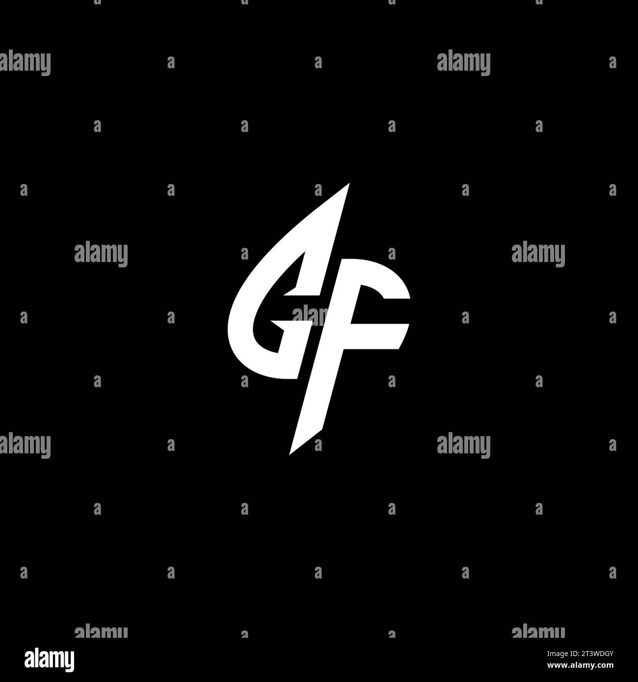 CF monogram esport logo design with cool shape concept in vector Stock Vector