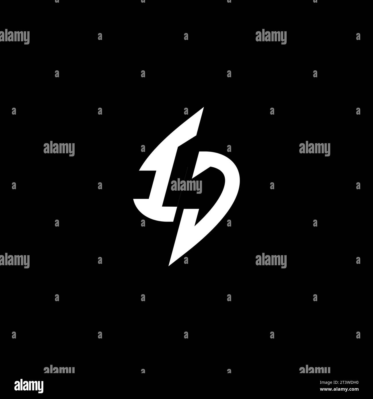 IJ monogram esport logo design with cool shape concept in vector Stock Vector
