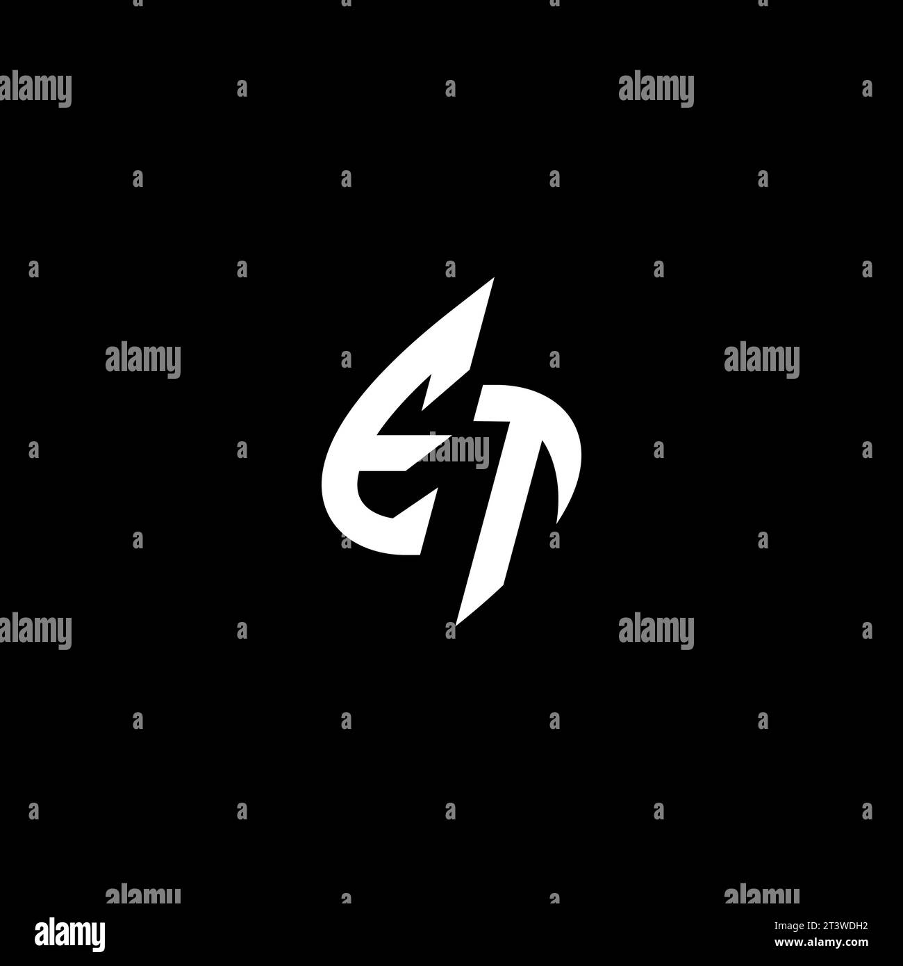 ET monogram esport logo design with cool shape concept in vector Stock Vector