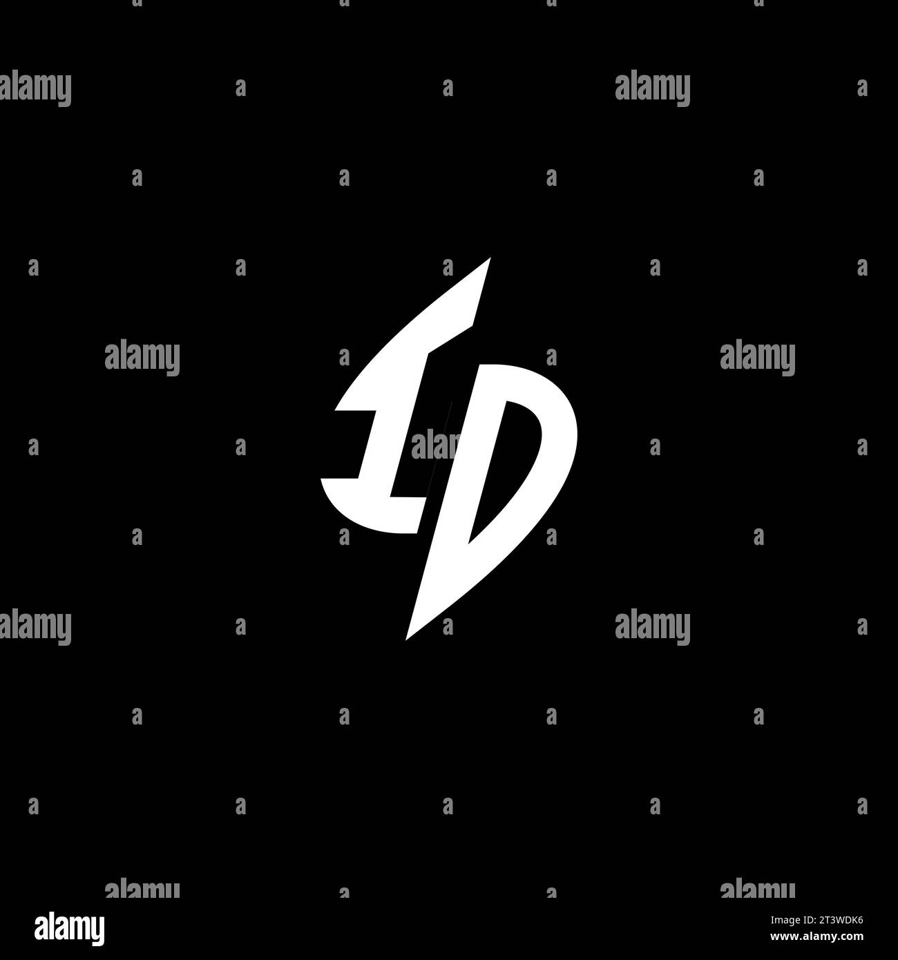 ID monogram esport logo design with cool shape concept in vector Stock Vector