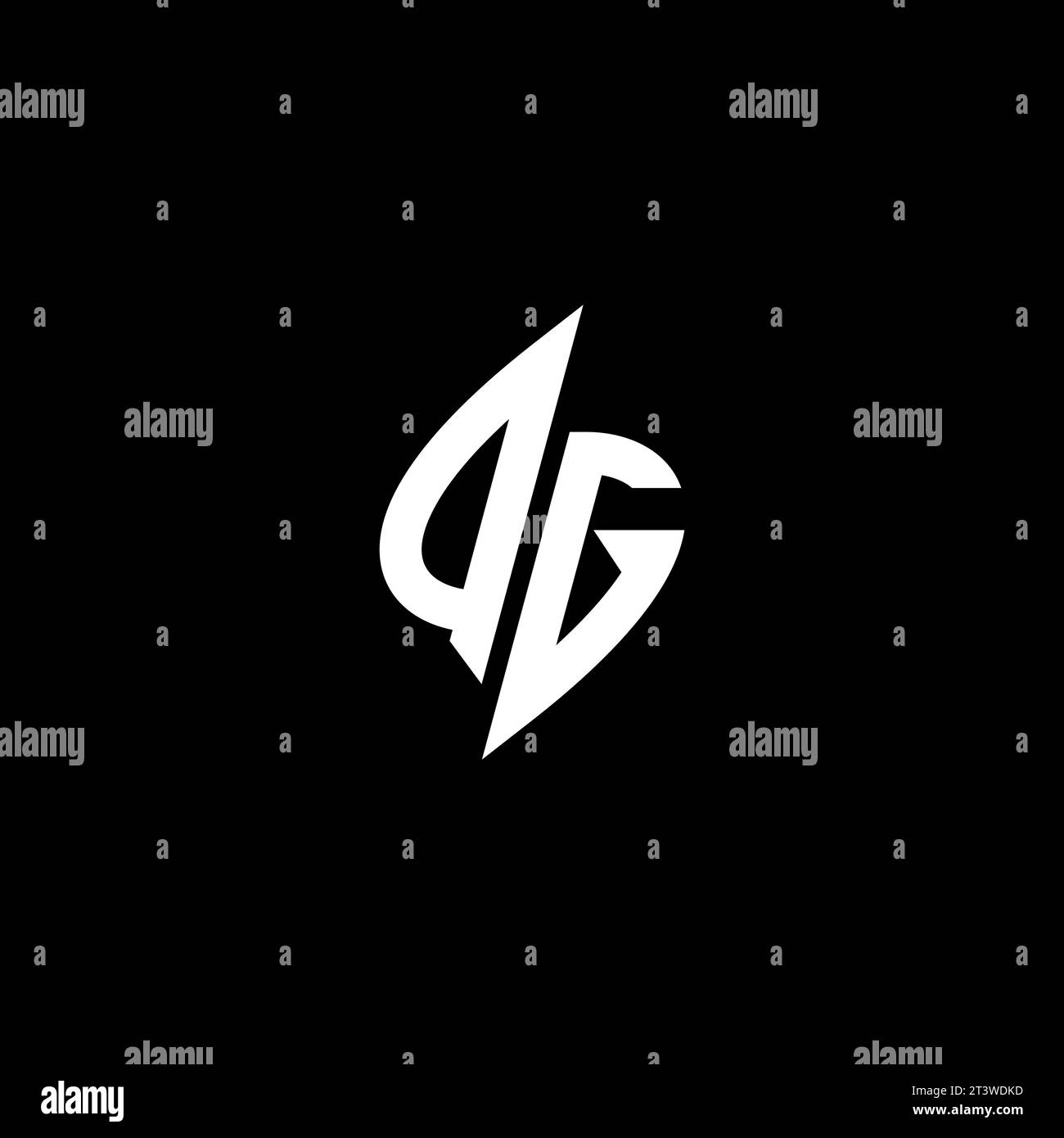 QG monogram esport logo design with cool shape concept in vector Stock Vector