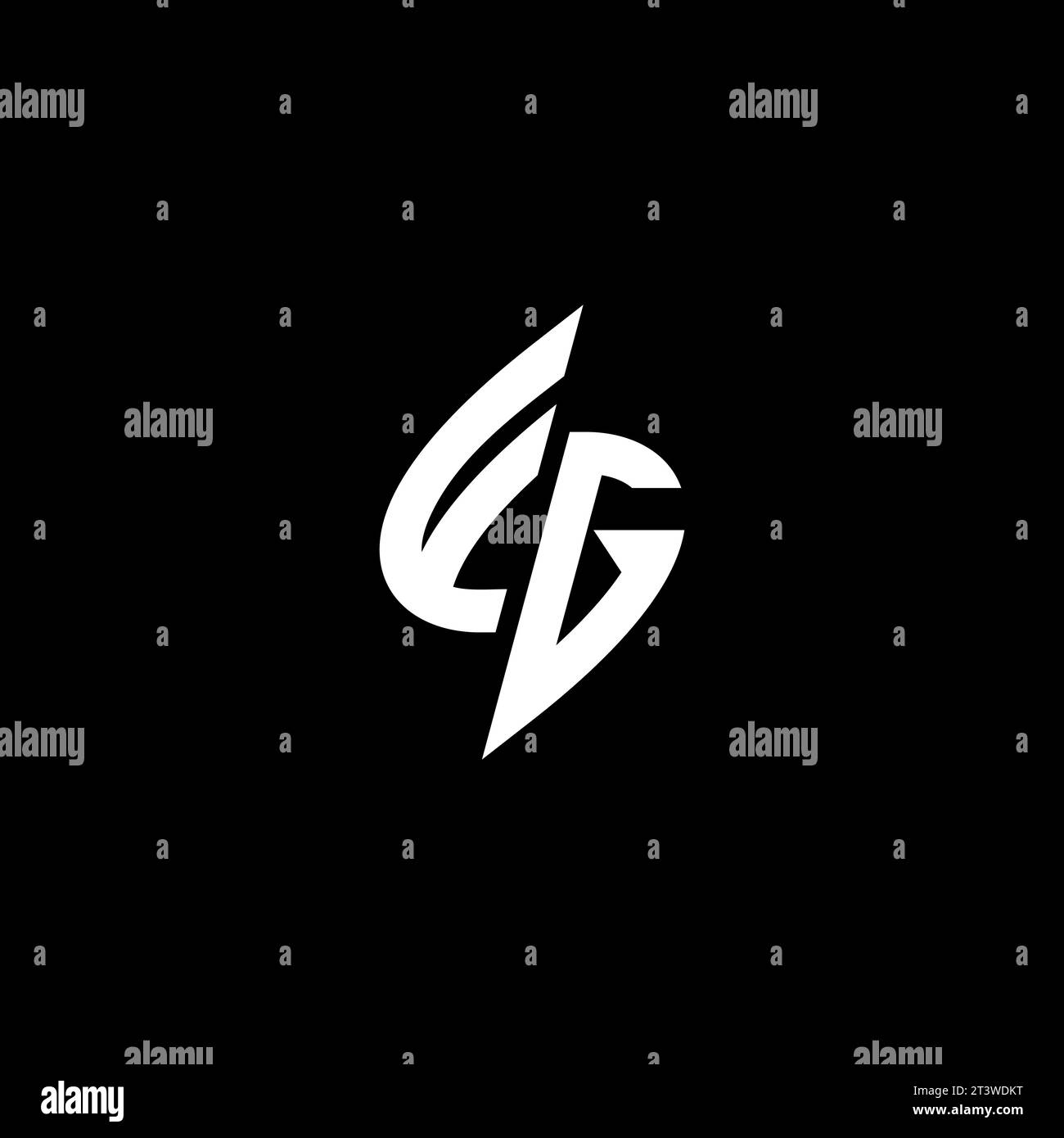 FG monogram esport logo design with cool shape concept in vector Stock Vector