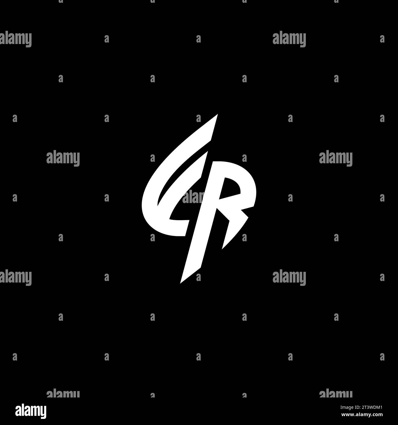 FR monogram esport logo design with cool shape concept in vector Stock Vector