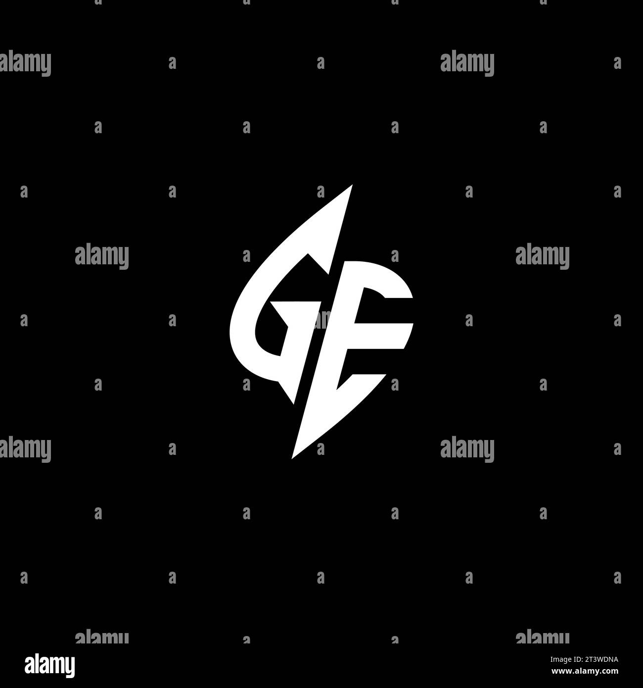 GE monogram esport logo design with cool shape concept in vector Stock Vector