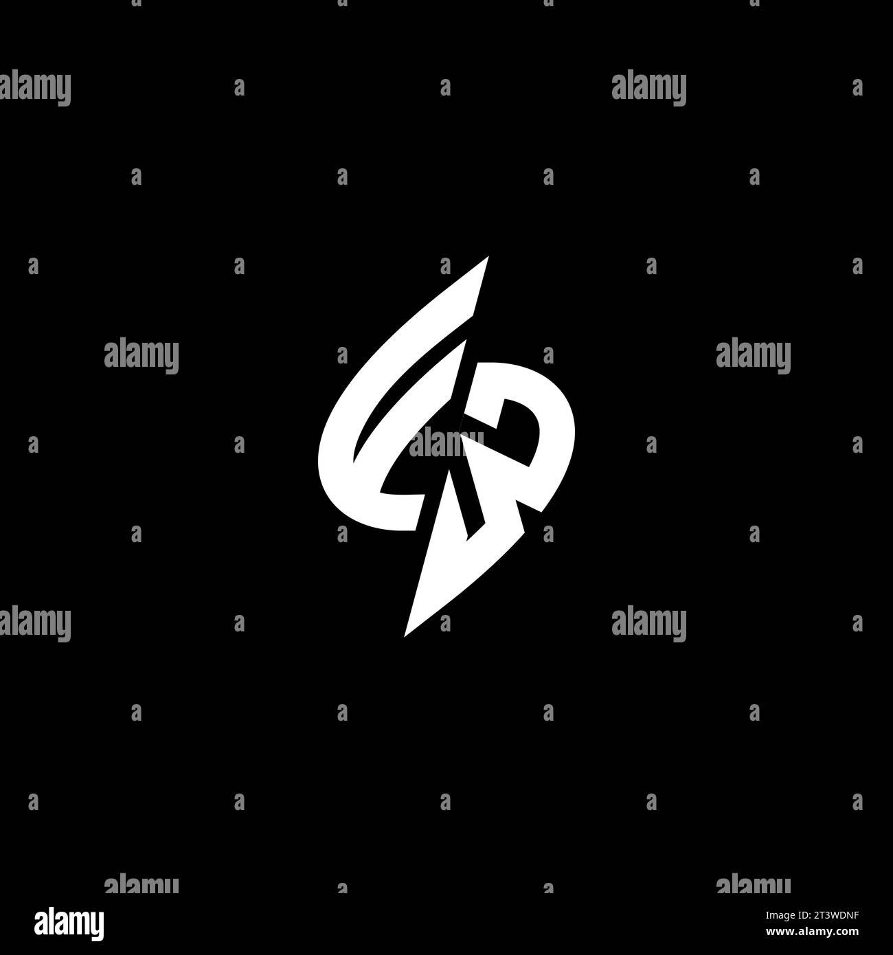 FW monogram esport logo design with cool shape concept in vector Stock Vector