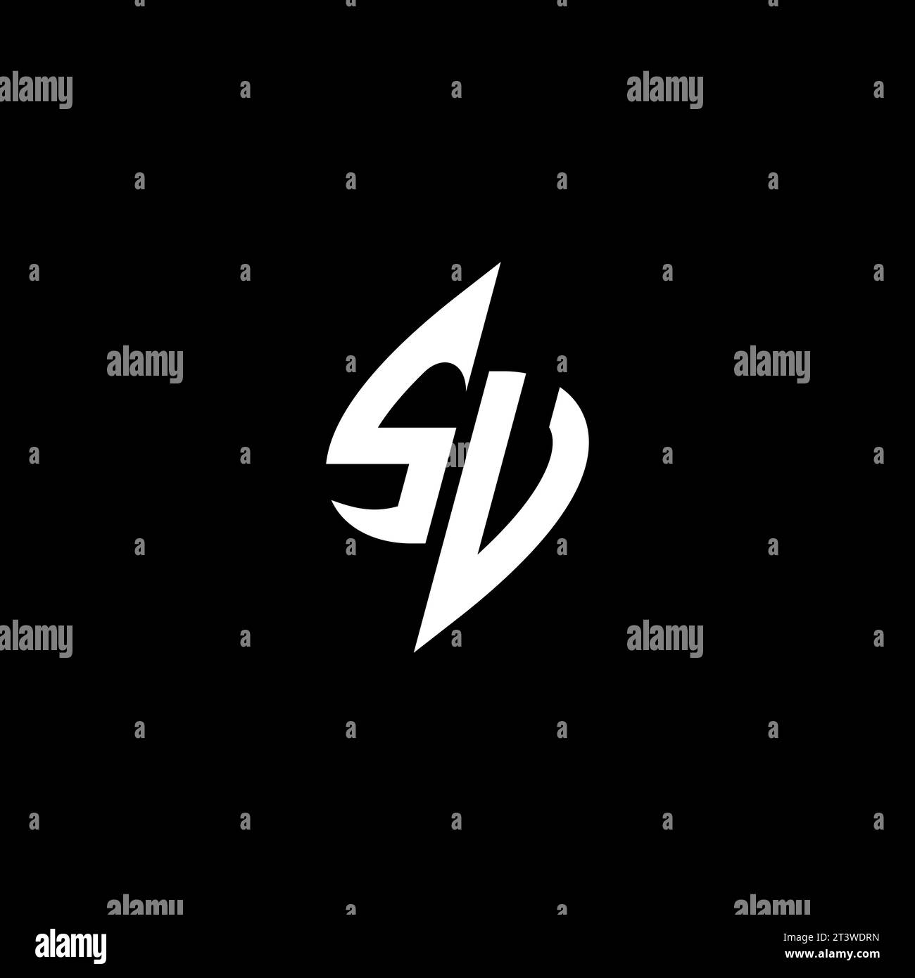 SU monogram esport logo design with cool shape concept in vector Stock Vector